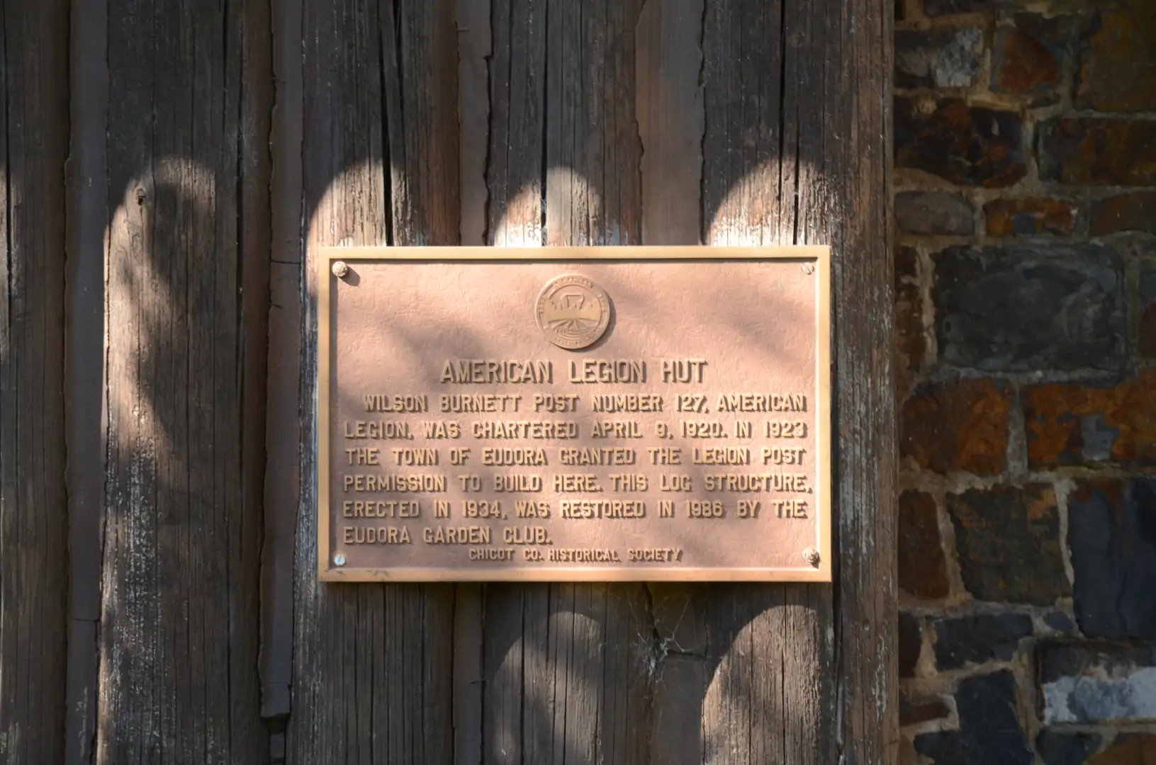 American Legion Post No. 127 Building, plaque