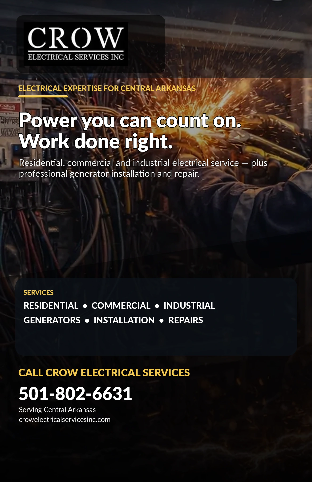 Crow Electrical Services Inc Premium Ad 1