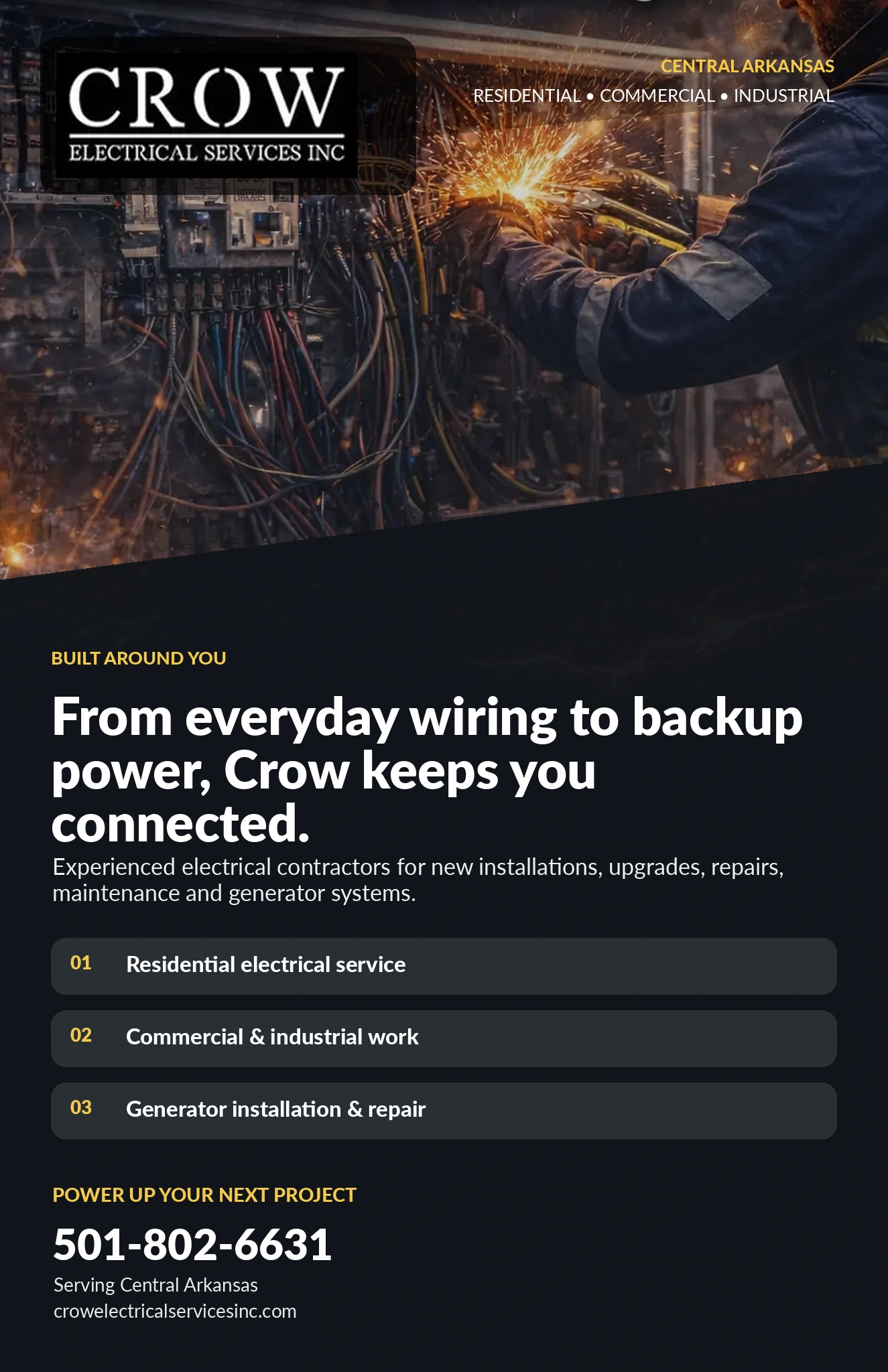 Crow Electrical Services Inc Premium Ad 2